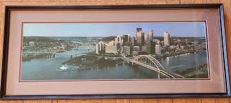 Vintage Pittsburgh Skyline Panorama Photograph Framed 29.5"x13.5" Skyscape | eBay