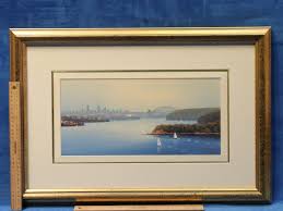 Lot - SCOTT IRELAND, OIL ON BOARD, SYDNEY HARBOUR, APPROX. 39CM X 18CM, 1996
