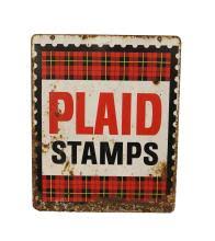 Sold at Auction: Double-Sided Plaid Stamps Painted Metal Sign