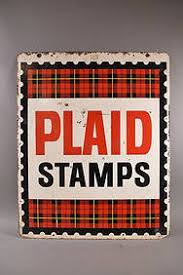 Plaid Stamps Tin Sign