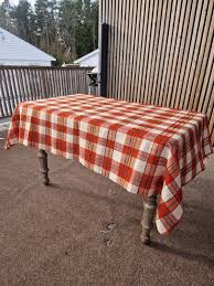 Mantel a cuadros vintage de los años 70: mezcla de lino retro escandinavo - Etsy España