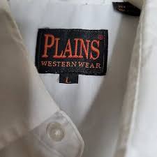 Lot of 2 Plains Western Wear Men Large Stripe Solid Long ...