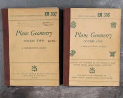 Plane Geometry 2-Book Course | 1943 United Armed Forces Institute | WW – Bixley Shop