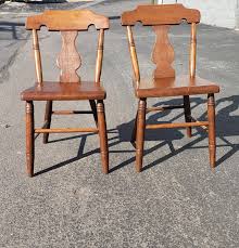 Set of 4 Early American Yew Wood Side Chairs, circa 1840s For Sale at 1stDibs