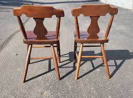 Set of 4 Early American Yew Wood Side Chairs, Circa 1840s | Chairish