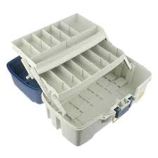 2-Tray Blue Metallic/Off-White w/ Top Access Tackle Box by ...