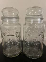 2x PLANTERS MR. PEANUT 75th Anniversary Glass Jar w/ Lid ...