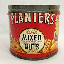 Vtg Planters Orig Mr Peanut Mixed Nuts Tin Can No Lid ...