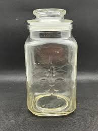Vintage Anchor Hocking Fluer De Lis Glass Apothecary Storage Jar With Lid - Etsy Ireland