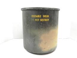 VINTAGE 1950'S-60'S MILITARY REUSABLE DRUM CONTAINER ARMY ...