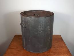 Army Green Metal Drum Container: Military Industrial Decor ...