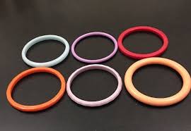 6 Plastic Bangle Bracelets Orange Coral Red Blue Purple ...