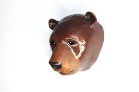 Paper Mache Bear Head - Etsy