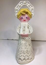 Needlepoint Angel Tree Topper 12 Inch Blonde Hair Blue Eyes ...