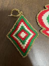 lot of 3 geometric vintage christmas ornaments appear ...
