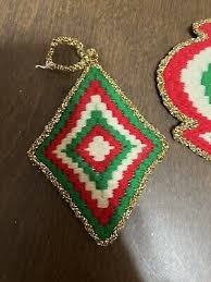 lot of 3 geometric vintage christmas ornaments appear ...