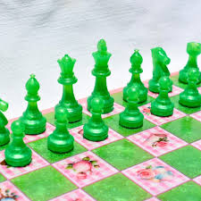 Pink and Green Chess Set, Sorority Chess Set, Chess Set for ...