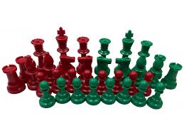 German staunton colored 3.74" chess plastic pieces