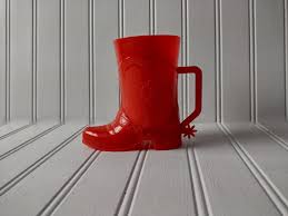 VINTAGE Red Plastic Cowboy Boot Mug. Child-size Cup With Handle and Spur - Etsy