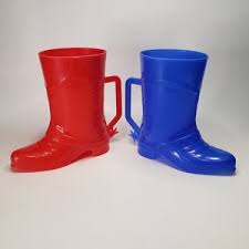 Vintage Plastic Cowboy Boot Mugs With Spurs Red Blue Set of 2 - Etsy
