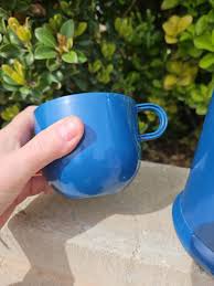 RARE Vintage 12” Thermos Blue Medium w/ Cup Lid Carry Handle insulated hot drink | eBay