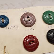 Vintage Buttons 5 Bakelite, Assorted Colors Design, 3/4 ...