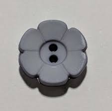 Gray Daisy Flower Plastic Button - 15mm / 5/8 Inch - Dill ...