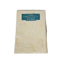 Home Trends Vinyl Flannel Back Tablecloth Yellow White 52" X 52" Square NEW | eBay