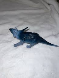 ANKYO Dinosaur Figure Blue Triceratops, hard plastic rare ...