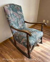 Upholstered Rocking Chair, Wood Frame - Moyer Auction ...