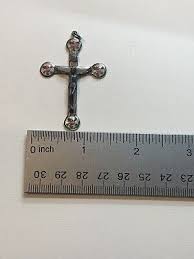 Vintage Silver AP Crucifix Cross Religious Guilloche Roses ...