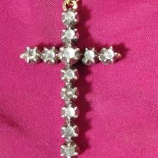 Victorian Silver Diamond Cross - Etsy Australia