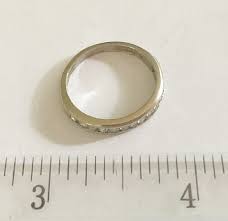 Vintage Estate 14k White Gold Diamond Band Ring | eBay