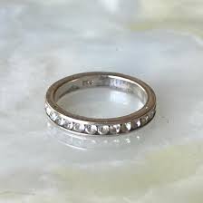 Vintage 925 Sterling Silver Ring With Cubic Zirconia Lining ...