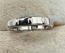18 Kt White Gold Wedding Band Ring - Etsy Ireland