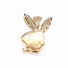 Vintage Playboy Bunny Charm in 14k Gold, Bunny Shaped Pendant in Brushed 14K Gold, Minimalist Stacking Gold Pendant, 17mm - Etsy Canada