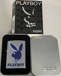 ZIPPO 2005 PLAYBOY BUNNY 3-D BLUE BUNNY SATIN CHROME LIGHTER SEALED IN BOX 90F | eBay