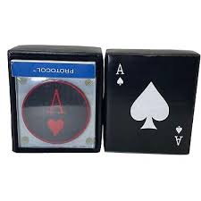 Vintage Protocol Ace Glass Coaster Set With Playing Cards ...