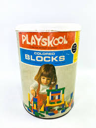 1972 Playskool Colored Building Blocks Original Can ...