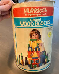 Vintage Playskool Colored Wooden Blocks In | Mercari