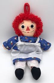 Vintage Playskool Raggedy Ann in Blue Floral Dress & Apron ...