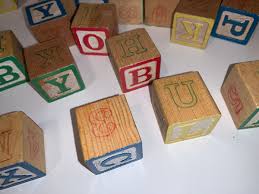 VTG Wood Play Blocks Toy Approx 56 Blocks with Colored ...