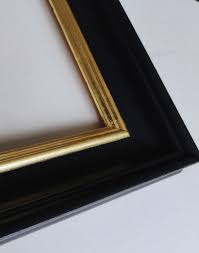 Black Wooden Frame for 8x8 Inch Canvas Gold Detail | Oil ...
