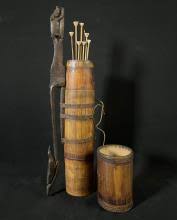 Sold at Auction: A Dayak Bored, Blow Dart Quiver with Darts, Borneo, Indonesia