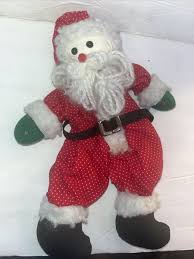 VTG Santa Claus Printed Fabric Cloth Yarn Doll Handmade Christmas Decor Figure | eBay