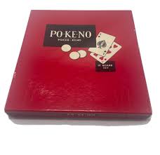Vntg Po-Ke-No Pokeno Keno Board Game ~ 12 Cards & Red Poker ...