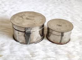 WWII Vintage Nickel Coated Round N16 Tin Box Retro ...