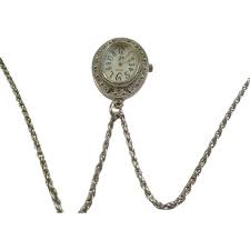 PENMANS Quartz Pendant Watch with Mother of Pearl Watch Face. For Sale at Ruby Lane