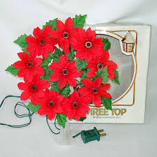 Kurt Adler Lighted Poinsettia Christmas Tree Topper in Box ...