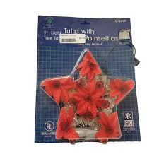 Tree Topper Poinsettia Light | Garden Secrets